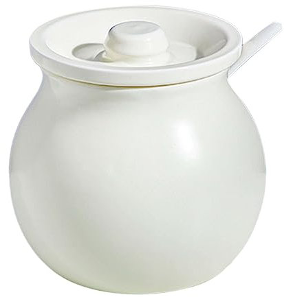 Vaso per zucchero in ceramica, zuccheriera, salier Zuccheriera in ceramica tinta unita con coperchio, zuccheriera in porcellana con cucchiaio, piccola saliera, barattolo portaoggetti, for bar, ristora