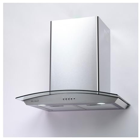 HOTTE DECORATIVE MURALE 60 CM - VERRE ET INOX - 559 m3-200W - 60dB