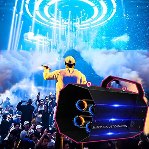 PRUJOY Máquina de Humo de CO2 Equipo de DJ Máquina de Columna de Gas de CO2 de Cuatro Cabezales para Bares Control inalámbrico DMX 512 para Fiestas, Bodas, escenarios de Alta Capacidad