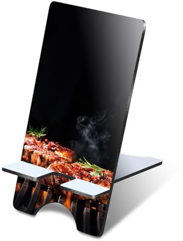 1 x 3mm MDF Mobile Phone Stand Beef Steaks Grill BBQ Restaurant Wooden Holder for Mobile Phone, Smartphone #50230