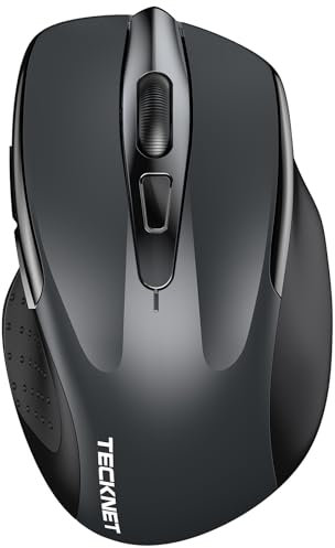 TECKNET Souris Bluetooth, 4800 DPI Souris sans Fil (Tri-Modes : BT 5.0/3.0+2.4G), 30 Mois d'autonomie de la Batterie, Souris sans Fil silencieuse pour Ordinateur Portable, Windows, Mac OS, Android