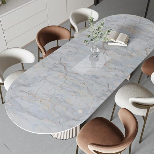 VaryFloral Marble Effect Wallpaper 30cmx300cm Glossy Contact Paper Cyan Marble Sticky Back Plastic Roll Kitchen Cupboard Vinyl Wrap Thickened Self Adhesive Wallpaper for Kitchen Worktop Drawer
