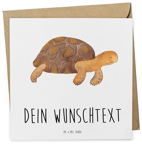 Mr. & Mrs. Panda Personalisierte Postkarte Schildkröte Marschieren - Geschenke, Karten, Neustart, Karte, Grußkarte, Reiselust, Motivation, personalisiert, Meer, Schildkröten, Lieblingsmensch