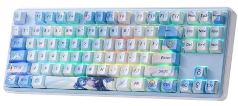 Redragon K707 PRO SE 80% Wireless Gasket RGB Gaming-Tastatur, 3 Modi, 87 Tasten TKL Anime-Metall-Tastatur mit Hot-Swap-Sockel, PBT-Keycaps und 5-lagiger Geräuschdämpfung, lineare Schalter