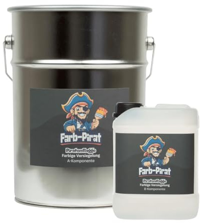 Farb-Pirat 2K Epoxidharz Bodenbeschichtung – Garage, Keller, Industrie - Rutschfest, Langlebig - 5 Kg Harz & Härter Set in RAL 7035 Lichtgrau - Premium Qualität