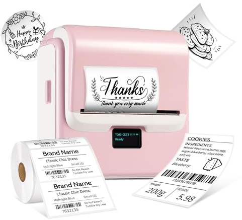 ORGSTA T003 Imprimante Thermique Etiqueteuse Autocollantes Portable Mini sans Encre 20-80 mm Etiquette Bluetooth & USB 2200 mAh 50mm/s pour Bocaux, Prix, Bureau, École Personnalisées