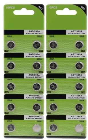 HINAYOSAN Lot de 10/20 piles bouton alcalines AG7/LR927/395 pour montres, jouets