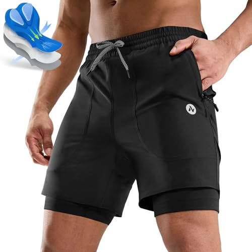 Nepest Radlerhose Herren Gepolstert, 2 Taschen, Relaxed Fit L