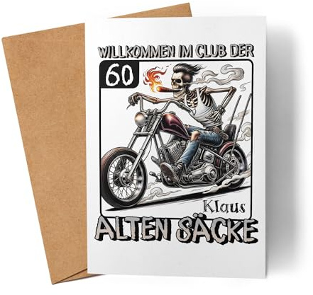 Kiddle-Design Karte zum 18. Geburtstag Personalisiert, Club der Alten Säcke 18, 18ter Geburtstag Lustiges Biker Motorrad Geschenk, Geburtstagskarte