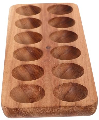 KOCKSHION Bandeja Huevera De Acacia Resistente y Estética Para Almacenar Huevos Cocina y Escritorio