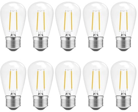 RZL Lighting, Confezione da 15, Lampadina LED Edison retrò AC220V E27 S14 1W/2W/4W Lampadina LED in vetro Decorazioni for la casa Lampadari Illuminazione a candela(Transparent bulb 4W)