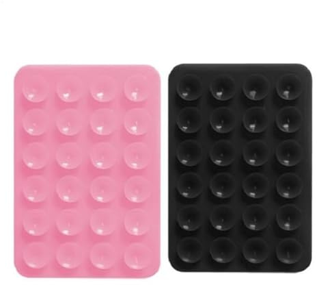 Lot de 2 Coques de téléphone Portable à Ventouse - en Silicone antidérapant - Compatible avec Les Smartphones - Idéal pour la Salle de Bain et la Douche - avec Miroir et Mains Libres