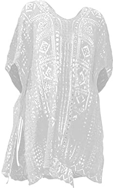 Generisch Commander en ligne Caches de maillot de bain pour femme, couvertures en crochet pour, robe de plage, cache-bikini cache-cache robe suspendue femme élégante, Blanc., A