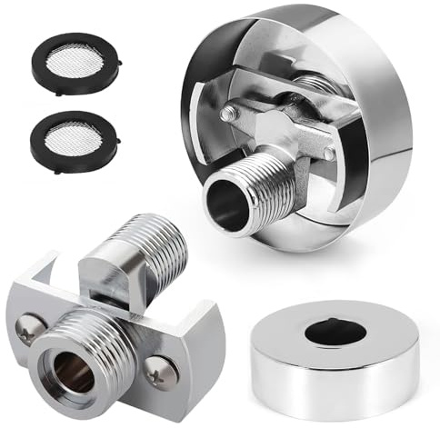 Duscharmatur Adapter, 2 Stück S Anschluss Verstellbar Kupfer Duschmischer Adapter 1/2 auf 3/4 Duschhahn Zubehör für Einstellen Wasserventils Wasserleckprobleme