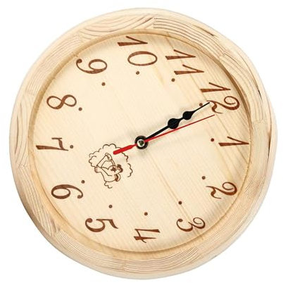DRHTDXEJ Silents Without Ticking Wood Wall Clock Accessory For Sauna Room Home Office Sturdy Wood Construction Elegant Designs