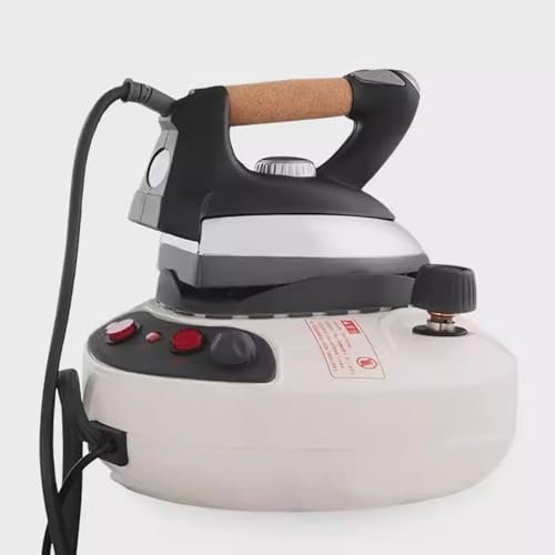 Plancha de vapor industrial con caldera, estación de planchado con generador de vapor y asa, temperatura de vapor de 100-150 °C, 4 velocidades, presión de vapor de 3,5 ± 0,5 bar, capacidad del tanque