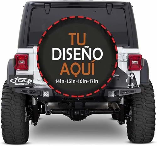 Funda Rueda Repuesto 4x4 Personalizada Cubiertas de Neumáticos Personalizado Agrega tu Texto/Foto Cubiertas de Rueda de Repuesto Impermeables a Prueba de Polvo Aptas 14 Inch