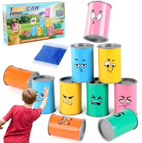 Genérico Dosen-Starter-Set, mit lustigen Gesichtern und LED-Lichtern, Spielzeug für Halloween und Weihnachten, für Garten, Park, , Geburtstag, Schule
