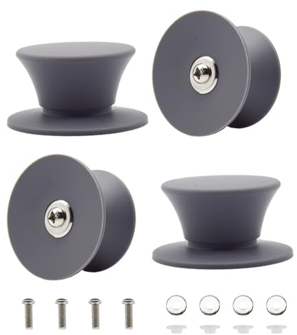 CEEYSEE 4 Stück Topfdeckelgriff,Universal Silikon Topfdeckel Ersatzknöpfe Griffe,Topfdeckelknöpfe,hitzebeständige Topfdeckel Haltegriffe für Glasdeckel mit Loch geeignet und Küchengeschirrknöpfe(BSHI)