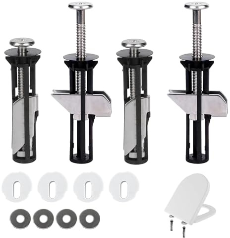 4 Stück Toilettensitz-Befestigungen, Schrauben von oben für Toilettendeckel, Montageset für Toilettensitz, Expansionsschrauben für Toilettensitz-Befestigungen, Zubehör für die Wartung