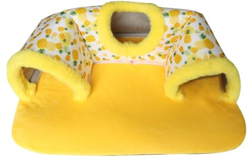 MagiDeal Tunnel de Jeu pour cobayes, Petits Animaux, Cages Souples, cachette Chaude, Tapis pour Dragons barbus et Lapins, Jaune