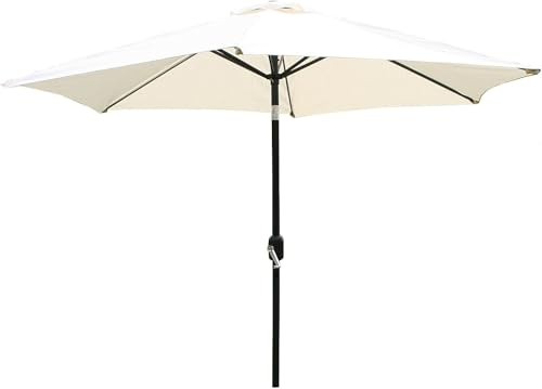 Garden Haven Garden Patio Parasol Umbrella with Crank and Tilt 2.7m Polyester Fabric with UV50 and PA coating with 6 Steel Ribs