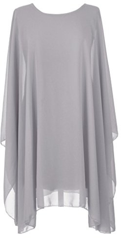 TEXTURE Ladies Womens Italian Lagenlook Batwing Sleeve Flowy Chiffon Kaftan Tunic Top Blouse Dress One Size Plus UK 14-22