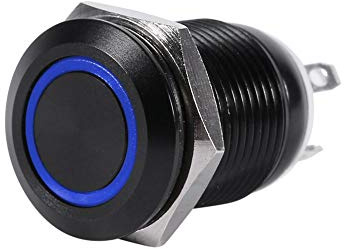 Interruttore A Pulsante Momentaneo 12mm, LED Blu, 12V, Latching, Per Auto, Camion E Veicoli Industriali