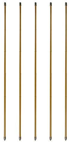 Windhager Stahl-Pflanzstab Bambusoptik-SET, Stahl-Rankstab, Pflanzenstütze, Rankhilfe, Pflanzstäbe, Tomatenstäbe, Braun, 5 Stück, 150 cm