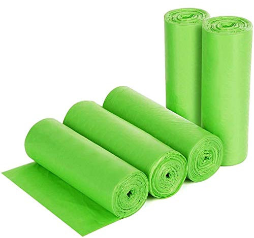 LKJHG 200 Sacs de Sacs à ordures, 15 litres de Sacs à ordures 100% biodégradables et compostables, en amidon de maïs (15 litres) Vert