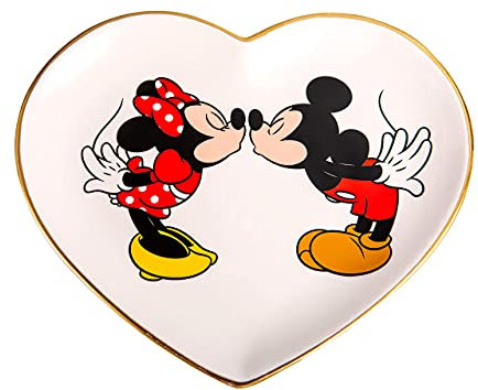 Disney Mickey und Minnie Maus Keramik Herz Schmuckschale Ringhalter