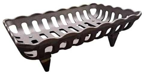 Braciere in Ghisa per Camino, Brucialegna per Caminetto (L 37.5 - P 26 - H 12.6 cm) Peso: 5.60 kg, Resistente Alte Temperature, Made in Italy