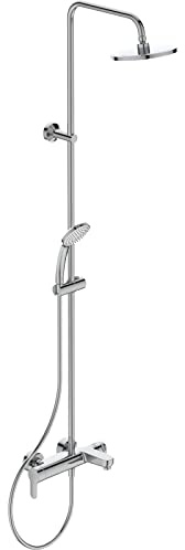 Ideal Standard BC749AA Cerafine O Duschsystem mit Einhebel-Badearmatur – Handbrause Ø 10 cm und Regenbrause Ø 20 cm – Brauseschlauch 175 cm – in Chrom