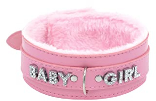 paloli Rosa Choker Halskette für Frauen Leder Choker Halskette Fluffy Punk Leash Gothic Cosplay Sexy Schmuck
