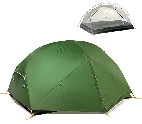 Naturehike Mongar 2 Personen Zelt Ultraleicht 3 Jahrestzeiten Rucksackzelt Wasserdicht Einfach Einrichtung Kuppelzelt für Camping Wanderung Trekking Festival Outdoor