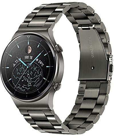 TRUMiRR Ersatz für Huawei Watch GT 5 46mm/GT 5 Pro 46mm/GT 4/Watch 4 Pro/GT 3 Armband, 22MM Edelstahl Gewebtes Mesh Metall Armband Ersatzband für Amazfit GTR3 Pro