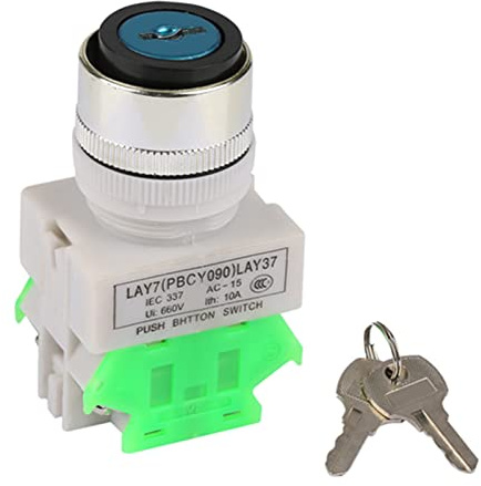 Interruttore Rotativo a Chiave a 3 Posizioni Interruttore Azionato con Montaggio a 2 Chiavi 22mm LAY37 20Y31 Interruttori Industriali 220V 5A