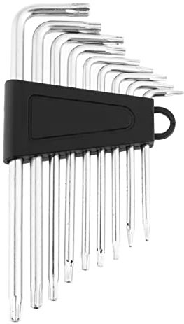 Ejoyous Juego de Llaves Allen Torx, Llave de Seguridad de Estrella de 9 Piezas Llave Allen en Forma de L T6 T7 T 8 T9 T10 T15 T20 T25 T27 Juego de Llaves Allen, Juego de Llaves L