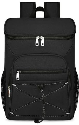 Zaino Frigo,Zaino Termico 30L, Grande Frigo Termico, Borsa Termica Sigillato, Termica Porta Pranzo, Borsa Frigo Multiuso Impermeabile per Campeggio e Attività all'Aperto in Famiglia (Nero)