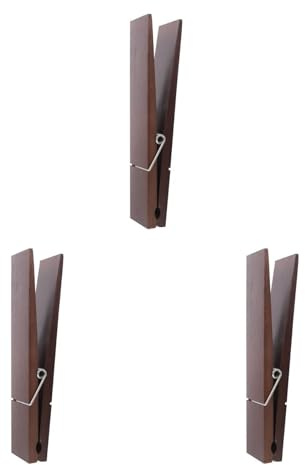 Abaodam Large Clothespin Towel Clip Set of 3 Wall-Mounted Decorative Bathroom Hooks for Hanging Towels and Small Items Easy Install Wooden Pegs for Home and Salon Organisation