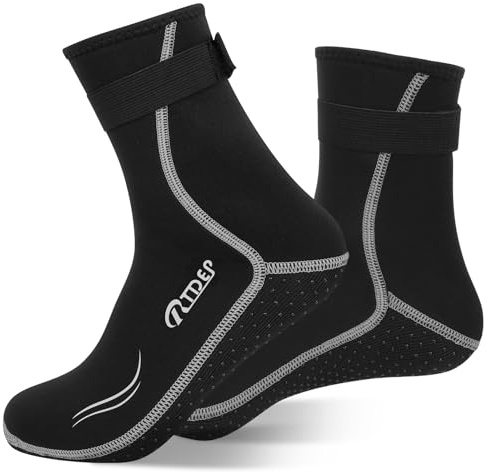 Rtdep Neoprensocken, Schwimmsocken für Damen und Herren, rutschfeste Neoprenanzugsocken, 3 mm, Strand-Neoprenanzug-Stiefel zum Tauchen, Schnorcheln, Segeln