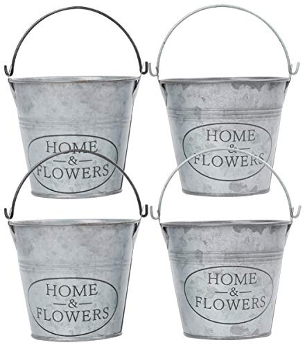 4pcs Metal Flower Bucket Vase Easter Gift Basket Vintage Milk Can Planter Rustic Farmhouse Plant Pot Flower Arrangement Centerpiece for Home Office Decoration pot