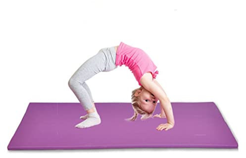 RajoNN PVC-Leder-Gymnastikmatte, 5,1 cm dick, dreifach gefaltete Trainingsmatte, reißfeste, robuste Tumbling-Matte zum Dehnen, Yoga, Cheerleading, Kampfsport
