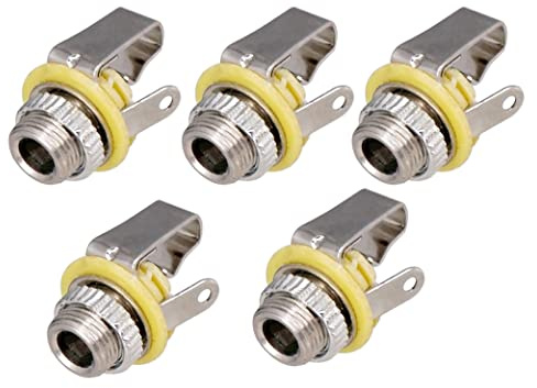 Jimenez 5 StüCke 3,5 Mm 1/8 Mono Eingang Buchse für Elektrische Gitarre Bass KopfhöRer Lautsprecher Klinken Buchsen