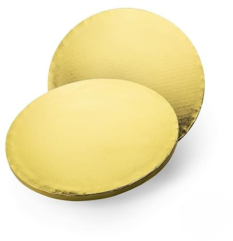GLOTOMANIA - BASE PARA TARTA REDONDA DORADA - 25 X 1,2 CM (3 UNIDADES)