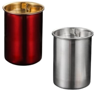 2 Pezzi Portacenere Antivento Metallo Rotondo，Posacenere Rotondi in Acciaio Inox， Può Essere Utilizzato in Famiglie, Uffici, Ristoranti, Bar.