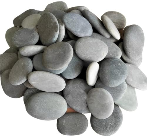 VIUWIZE 30 Stücke gemalter Kieselsteine, flache Steine, Strand Kieselsteine, flache Steine verwendet für Malerei, Kunst, Handwerk, Gartendekoration