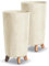 Tymar Macetero grande con patas, maceta grande, maceta grande, maceta mate, maceta para exterior e interior (2 paquetes), color crema de hormigón; altura 44,5 cm/diámetro 24 cm