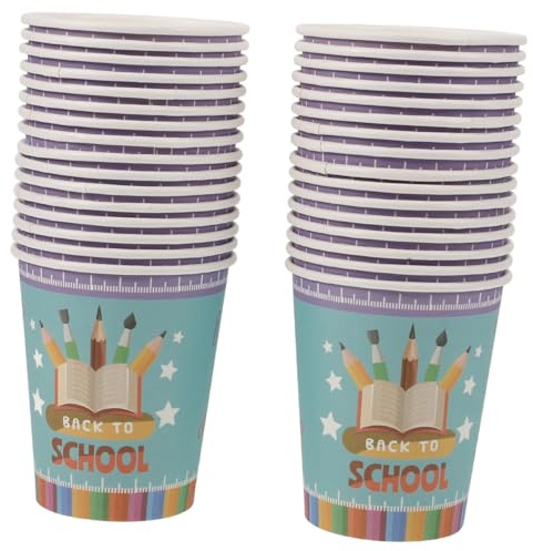 minkissy 32pcs Back to School Party Cups Single-use Paper Cups Elegant Thicken Paper Party Tableware
