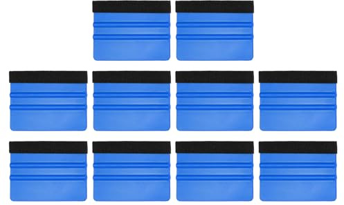 sourcing map 10pcs Vinyl Squeegee Felt Edge 4 Squeegee Felt Fabric Decal Vinyl Scraper Car Wallpaper Smoothing Tools Window Privacy Film Glass Tint Squeegee Installation, Blue